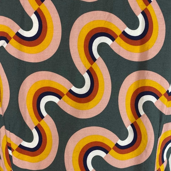 ModCloth Mod As Well Retro Rainbow Fit Flare Dress Plus 20 Gray Pink Yellow - Picture 8 of 13